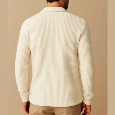 پیراهن آستین بلند یقه برگردان مردانه مدل مخمل کش